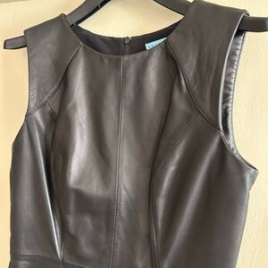 ANTONIO MELANI Leather Sleeveless Dress